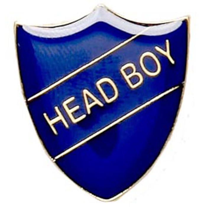 HEAD BOY SHIELD BADGE - 4 COLOURS - 22MM X 25MM